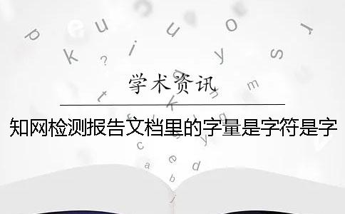 知网检测报告文档里的字量是字符是字量