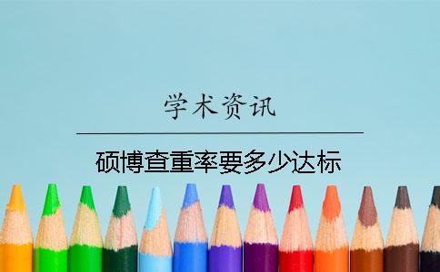 硕博查重率要多少达标