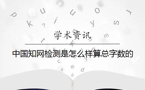 中国知网检测是怎么样算总字数的？