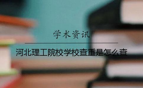 河北理工院校学校查重是怎么查