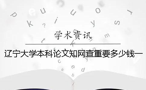辽宁大学本科论文知网查重要多少钱一次
