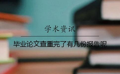 毕业论文查重完了有几份报告呢 毕业论文查重完了有几份报告呢