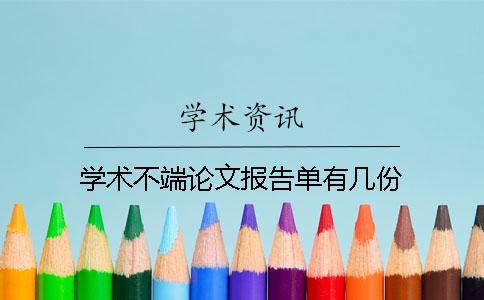 学术不端论文报告单有几份