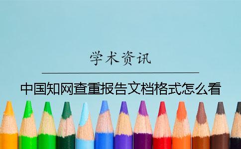 中国知网查重报告文档格式怎么看