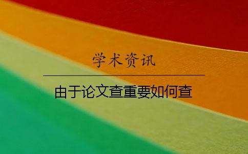 由于论文查重要如何查