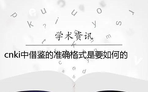 cnki中借鉴的准确格式是要如何的？