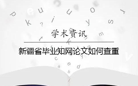 新疆省毕业知网论文如何查重