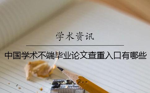 中国学术不端毕业论文查重入口有哪些优点？