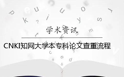 CNKI知网大学本专科论文查重流程