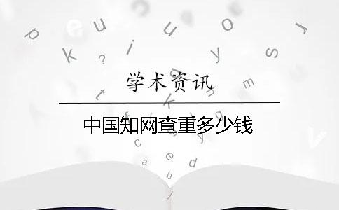 中国知网查重多少钱