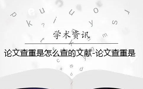 论文查重是怎么查的文献-论文查重是怎么查的内容