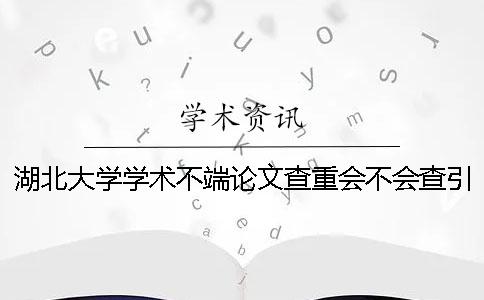 湖北大学学术不端论文查重会不会查引用文献