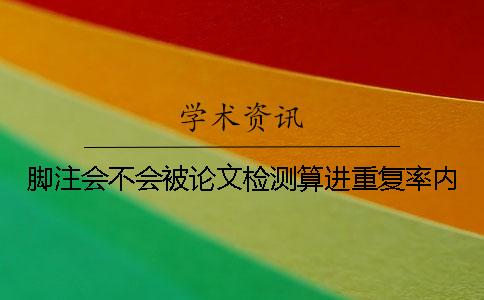 脚注会不会被论文检测算进重复率内？