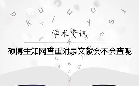 硕博生知网查重附录文献会不会查呢？