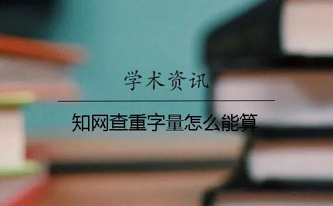 知网查重字量怎么能算