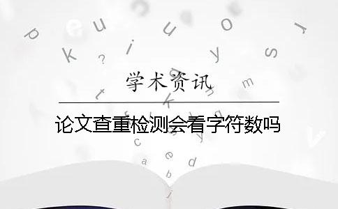 论文查重检测会看字符数吗？