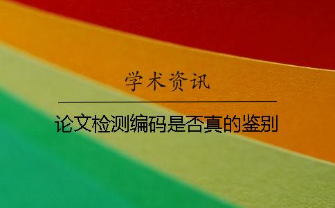 论文检测编码是否真的鉴别