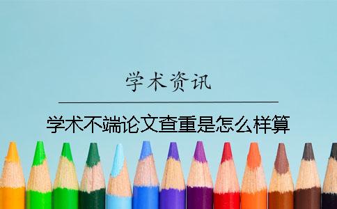 学术不端论文查重是怎么样算