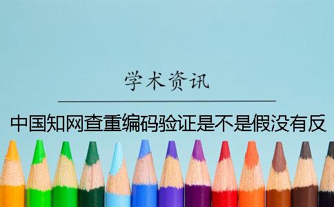 中国知网查重编码验证是不是假没有反响？