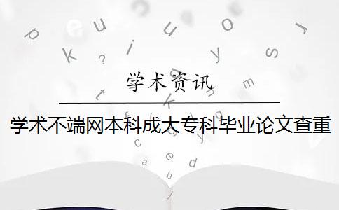 学术不端网本科成大专科毕业论文查重