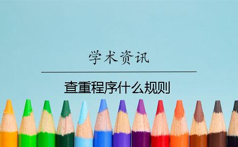 查重程序什么规则