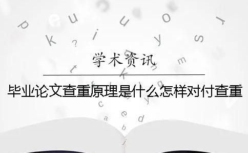 毕业论文查重原理是什么怎样对付查重