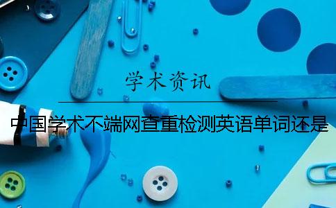 中国学术不端网查重检测英语单词还是字母