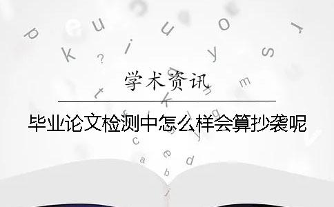 毕业论文检测中怎么样会算抄袭呢？