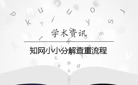 知网小小分解查重流程