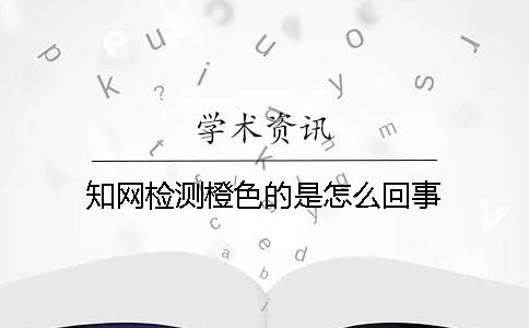 知网检测橙色的是怎么回事