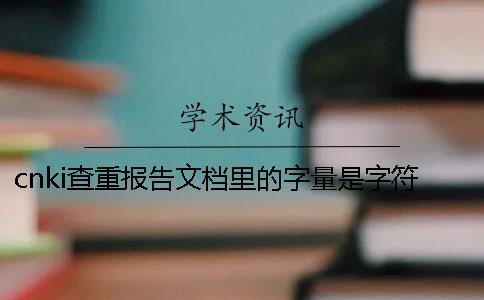 cnki查重报告文档里的字量是字符还是字量