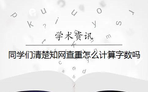 同学们清楚知网查重怎么计算字数吗？