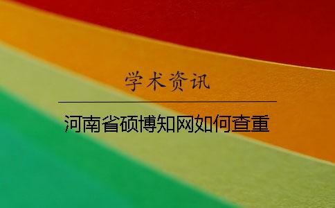 河南省硕博知网如何查重