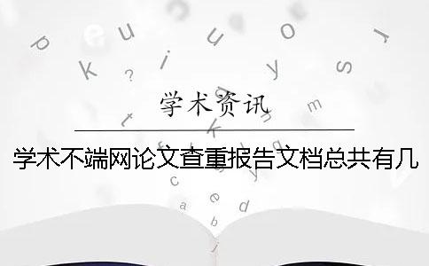 学术不端网论文查重报告文档总共有几份？