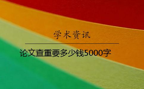 论文查重要多少钱5000字